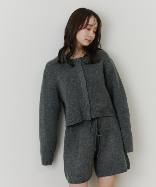 Olu.（オルドット）の「メランジニットショートパンツ[セットアップ可能]（その他パンツ・レディース・チャコールグレー/ブラウン・FREE）」の4枚目の写真