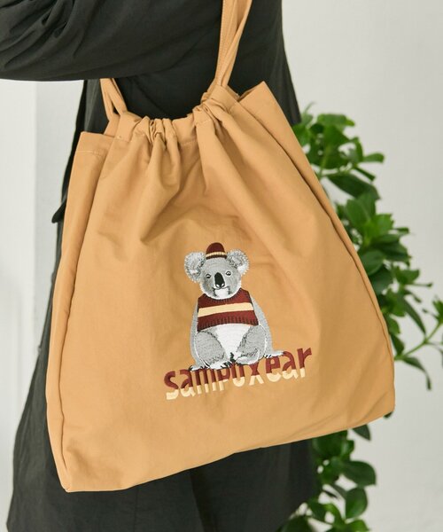 撥水/A4サイズ対応》sampo×earコラボ刺繍トートバッグ（トートバッグ