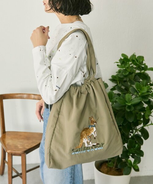 《撥水/A4サイズ対応》sampo×earコラボ刺繍トートバッグ