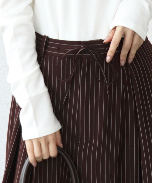 Jines（ジネス）の「ストライプコクーンワイドパンツ（その他パンツ・レディース・グレー/ブラウン/ライトベージュ・38）」の17枚目の写真