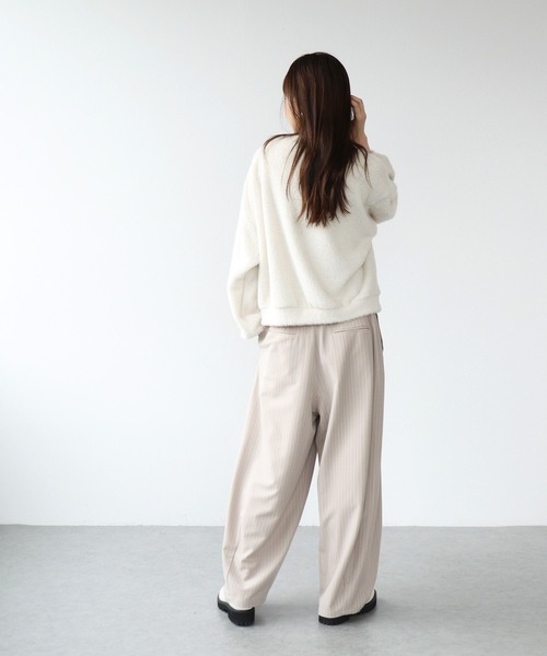 Jines（ジネス）の「ストライプコクーンワイドパンツ（その他パンツ・レディース・グレー/ブラウン/ライトベージュ・38）」の19枚目の写真