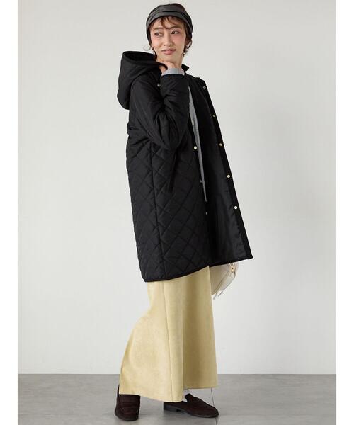 Lugnoncure（ルノンキュール）の「撥水フード取り外しスナップボタンキルトコート（その他アウター・レディース・ブラック/ネイビー・F）」の10枚目の写真