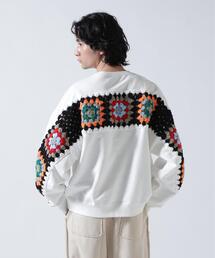 DISCOVERED（ディスカバード）の「DISCOVERED(ディスカバード) 別注 CROCHET SLEEVE SWEAT（スウェット）」