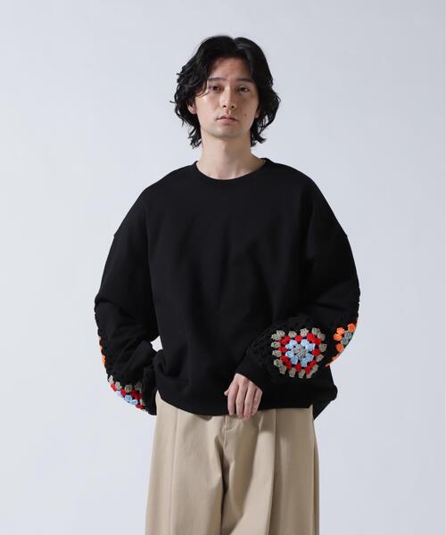 セール】DISCOVERED(ディスカバード) 別注 CROCHET SLEEVE SWEAT