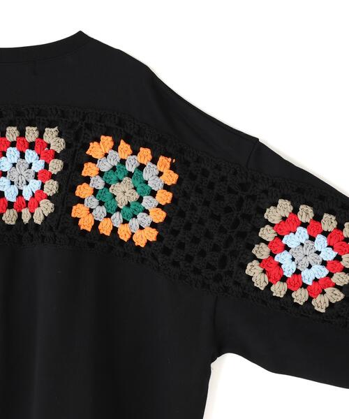 DISCOVERED(ディスカバード)の「DISCOVERED(ディスカバード) 別注 CROCHET SLEEVE SWEAT(スウェット・メンズ・グレー/ホワイト/その他24/ブラック・1/3)」の14枚目の写真