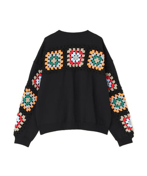DISCOVERED（ディスカバード）の「DISCOVERED(ディスカバード) 別注 CROCHET SLEEVE SWEAT（スウェット・メンズ・グレー/ホワイト/その他24/ブラック・1/3）」の6枚目の写真