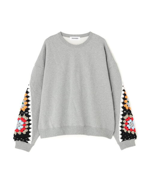 DISCOVERED(ディスカバード) 別注 CROCHET SLEEVE SWEAT（スウェット