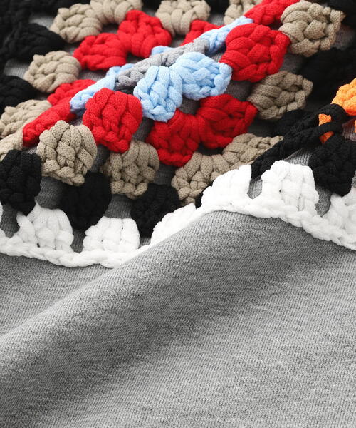 DISCOVERED（ディスカバード）の「DISCOVERED(ディスカバード) 別注 CROCHET SLEEVE SWEAT（スウェット・メンズ・グレー/ホワイト/その他24/ブラック・1/3）」の18枚目の写真