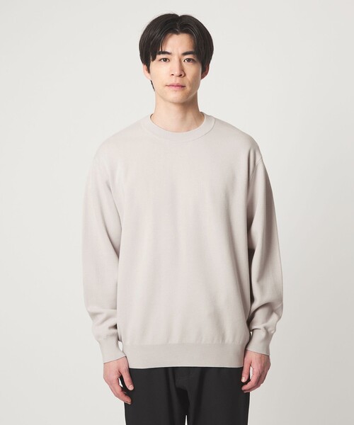 green label relaxing（グリーンレーベルリラクシング）の「コットン シルク ミラノリブ クルーネック ニット（ニット/セーター・メンズ・ライトピンク/ダークグレー/ライトグレー・S/L/M/XL）」の9枚目の写真
