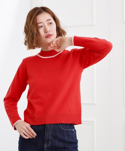 バイカラーハイネックニット（ニット/セーター）｜grove（グローブ）の