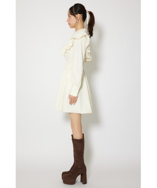 rienda(リエンダ)の「フロントジップフリルミニシャツワンピース 冬服 春服(シャツワンピース・レディース・ホワイト/ライトブルー/ブラック・MEDIUM/SMALL)」の17枚目の写真