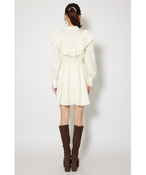 rienda(リエンダ)の「フロントジップフリルミニシャツワンピース 冬服 春服(シャツワンピース・レディース・ホワイト/ライトブルー/ブラック・MEDIUM/SMALL)」の18枚目の写真