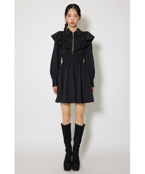 rienda(リエンダ)の「フロントジップフリルミニシャツワンピース 冬服 春服(シャツワンピース・レディース・ホワイト/ライトブルー/ブラック・MEDIUM/SMALL)」の22枚目の写真