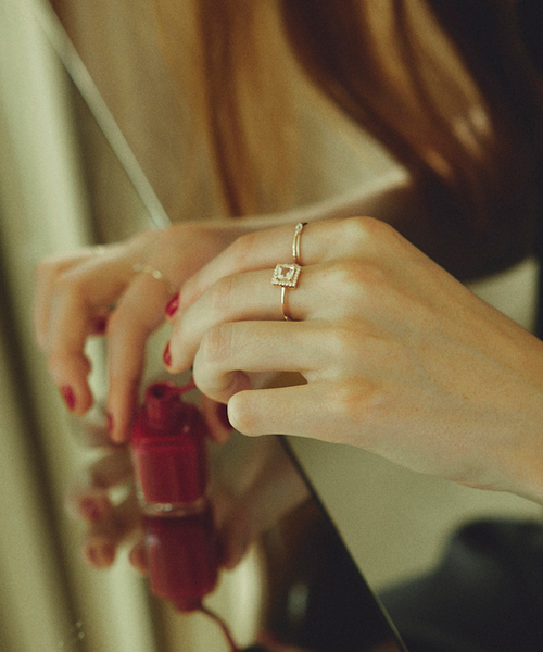 ODUL SLOBE別注 スクエアカットリング　ブラック　11号 スローブ イエナ SLOBE IENA 《WEB限定/追加予約》ODUL SLOBE別注