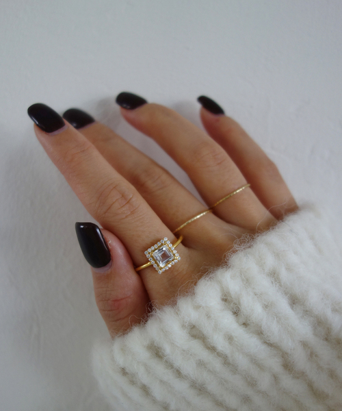 odul（オジュール）の「《WEB限定/追加》ODUL SLOBE別注 スクエアカットリング（リング・レディース・スカイブルー/ブラック/ホワイト・FREE/11/13）」の6枚目の写真