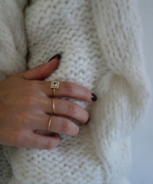 odul（オジュール）の「《WEB限定/追加》ODUL SLOBE別注 スクエアカットリング（リング・レディース・スカイブルー/ブラック/ホワイト・FREE/11/13）」の7枚目の写真