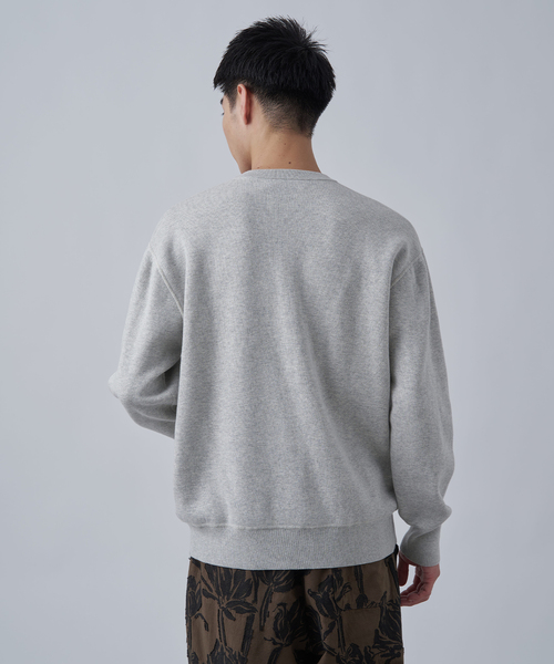 B.C STOCK（ベーセーストック）の「《追加》【ANTS & ELEPHANTS】2トーン スウェットライクヘンリーネックニット（ニット/セーター・メンズ・ブラック/グレー/ネイビー/グリーン/ベージュ系その他・LARGE/MEDIUM）」の9枚目の写真