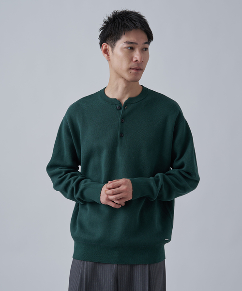 追加》【ANTS & ELEPHANTS】2トーン スウェットライクヘンリーネック