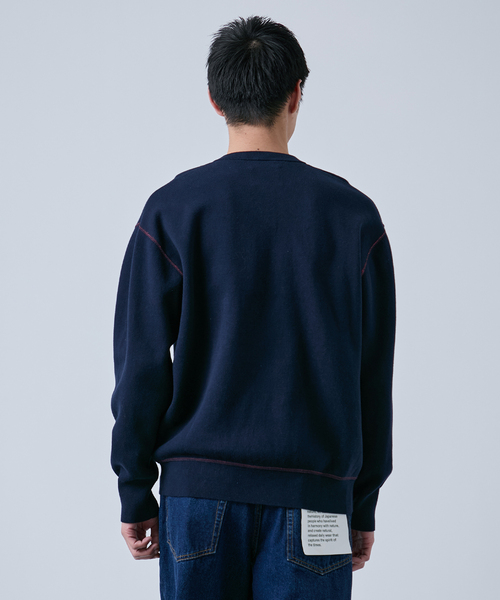 B.C STOCK（ベーセーストック）の「《追加》【ANTS & ELEPHANTS】2トーン スウェットライクヘンリーネックニット（ニット/セーター・メンズ・ブラック/グレー/ネイビー/グリーン/ベージュ系その他・LARGE/MEDIUM）」の21枚目の写真