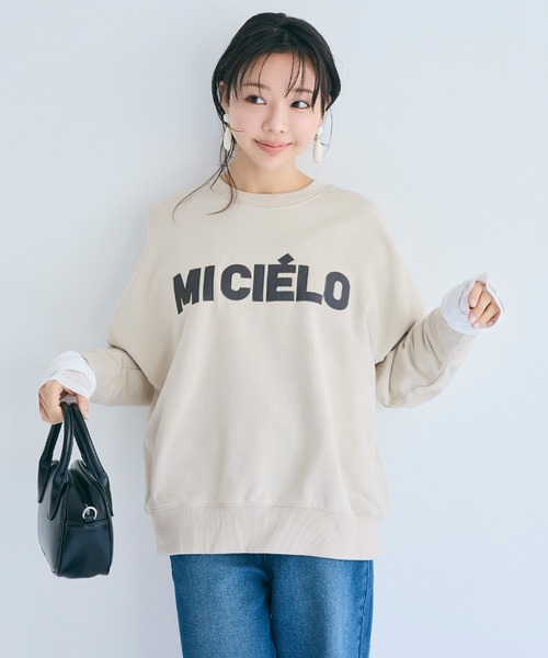 coca(coca)(コカ)の「ワッペン刺繍裏毛トレーナー(スウェット・レディース・ライトブルー/ブラック/ネイビー/ライトベージュ・S/M/L)」の16枚目の写真