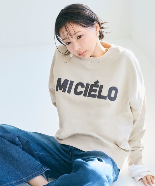 coca(coca)(コカ)の「ワッペン刺繍裏毛トレーナー(スウェット・レディース・ライトブルー/ブラック/ネイビー/ライトベージュ・S/M/L)」の17枚目の写真