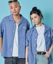 SEQUENZ（シークエンズ）の「【sqnz/エスキュンズ】※WEB限定 / ワッペン刺繍 / チェック半袖シャツ / sqnz applique check shirts（シャツ/ブラウス）」