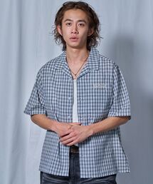SEQUENZ（シークエンズ）の「【sqnz/エスキュンズ】※WEB限定 / ワッペン刺繍 / チェック半袖シャツ / sqnz applique check shirts（シャツ/ブラウス）」