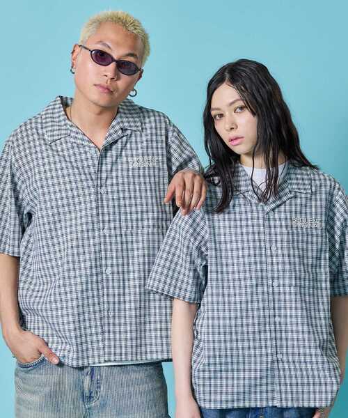 SEQUENZ(シークエンズ)の「※WEB限定 / ワッペン刺繍 / チェック半袖シャツ / sqnz applique check shirts(シャツ/ブラウス・メンズ・グリーン/ピンク/ブルー/ライトブルー/ブラック・SMALL/LARGE/MEDIUM)」の8枚目の写真