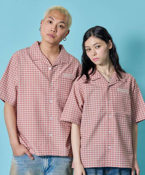 SEQUENZ(シークエンズ)の「※WEB限定 / ワッペン刺繍 / チェック半袖シャツ / sqnz applique check shirts(シャツ/ブラウス・メンズ・グリーン/ピンク/ブルー/ライトブルー/ブラック・SMALL/LARGE/MEDIUM)」の10枚目の写真