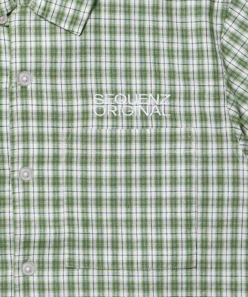 SEQUENZ(シークエンズ)の「※WEB限定 / ワッペン刺繍 / チェック半袖シャツ / sqnz applique check shirts(シャツ/ブラウス・メンズ・グリーン/ピンク/ブルー/ライトブルー/ブラック・SMALL/LARGE/MEDIUM)」の16枚目の写真