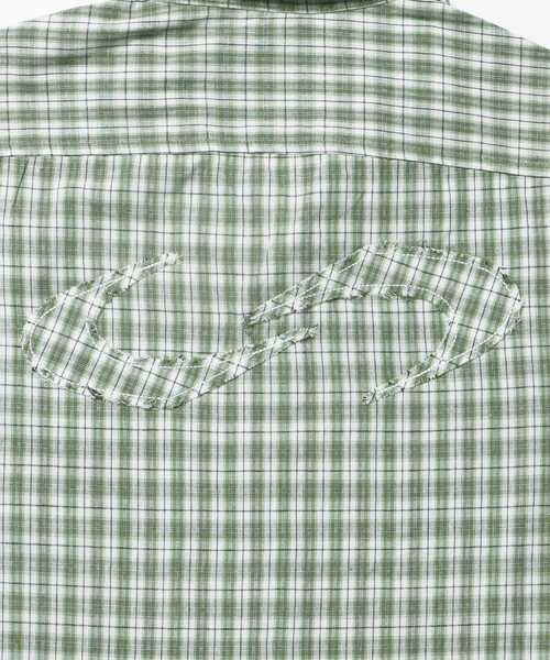 SEQUENZ(シークエンズ)の「※WEB限定 / ワッペン刺繍 / チェック半袖シャツ / sqnz applique check shirts(シャツ/ブラウス・メンズ・グリーン/ピンク/ブルー/ライトブルー/ブラック・SMALL/LARGE/MEDIUM)」の17枚目の写真