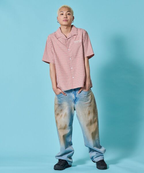SEQUENZ(シークエンズ)の「※WEB限定 / ワッペン刺繍 / チェック半袖シャツ / sqnz applique check shirts(シャツ/ブラウス・メンズ・グリーン/ピンク/ブルー/ライトブルー/ブラック・SMALL/LARGE/MEDIUM)」の15枚目の写真