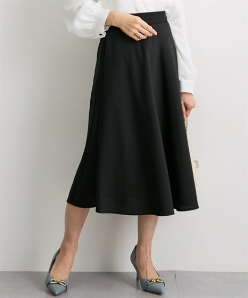 7days Life Styling(セブンデイズライフスタイリング)の「しわになりにくいストレッチフレアスカート(スカート・レディース・ブラック/モカ/ネイビー・M/S/3L/LL/L)」の1枚目の写真