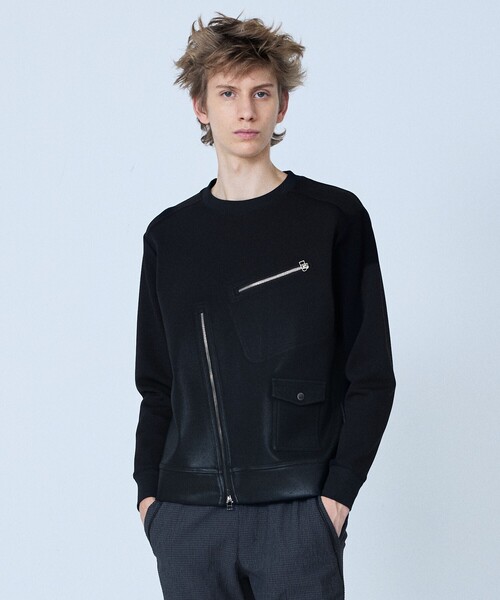 5351 POUR LES HOMMES（ゴーサンゴーイチプールオム）の「【ライダース】長袖 スウェットTシャツ（Tシャツ/カットソー・メンズ・ホワイト/ブラック・44/46/48/50）」の2枚目の写真