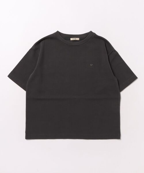 FITH(フィス)の「Smooth Cotton Jersey Back Logo Tee(Tシャツ/カットソー・キッズ・チャコールグレー/ピンク・145/135)」の1枚目の写真