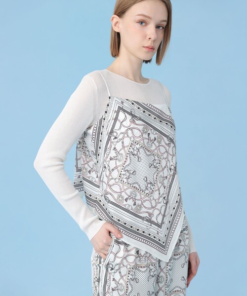 ANAYI（アナイ）の「【セットアップ対応商品】スカーフプリントキャミソール（その他トップス・レディース・オフホワイト/ネイビー/ベージュ・38）」の10枚目の写真