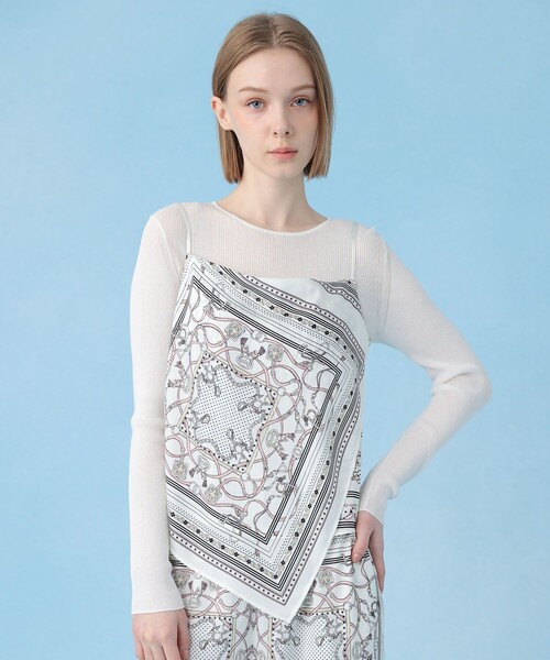 ANAYI（アナイ）の「【セットアップ対応商品】スカーフプリントキャミソール（その他トップス・レディース・オフホワイト/ネイビー/ベージュ・38）」の12枚目の写真