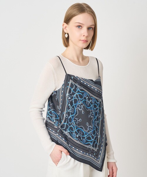 ANAYI（アナイ）の「【セットアップ対応商品】スカーフプリントキャミソール（その他トップス・レディース・オフホワイト/ネイビー/ベージュ・38）」の16枚目の写真