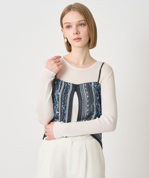 ANAYI（アナイ）の「【セットアップ対応商品】スカーフプリントキャミソール（その他トップス・レディース・オフホワイト/ネイビー/ベージュ・38）」の17枚目の写真