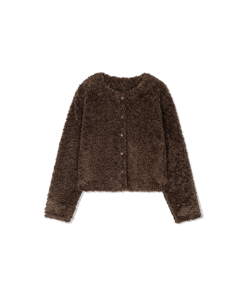 Yuje(ユジェ)の「TEDDY FUR JACKET (3color,2size)(ムートンコート・レディース・ライトグレー/ブラック/ダークブラウン・SMALL/MEDIUM)」の1枚目の写真