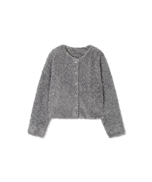 Yuje(ユジェ)の「TEDDY FUR JACKET (3color,2size)(ムートンコート・レディース・ライトグレー/ブラック/ダークブラウン・SMALL/MEDIUM)」の3枚目の写真