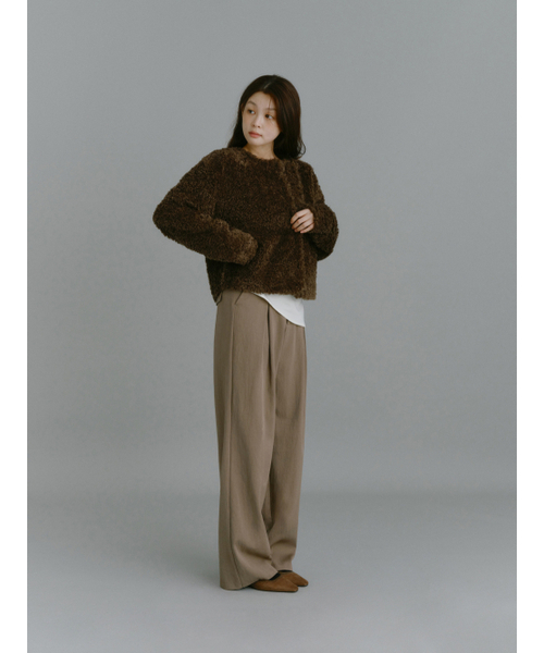 Yuje(ユジェ)の「TEDDY FUR JACKET (3color,2size)(ムートンコート・レディース・ライトグレー/ブラック/ダークブラウン・SMALL/MEDIUM)」の18枚目の写真