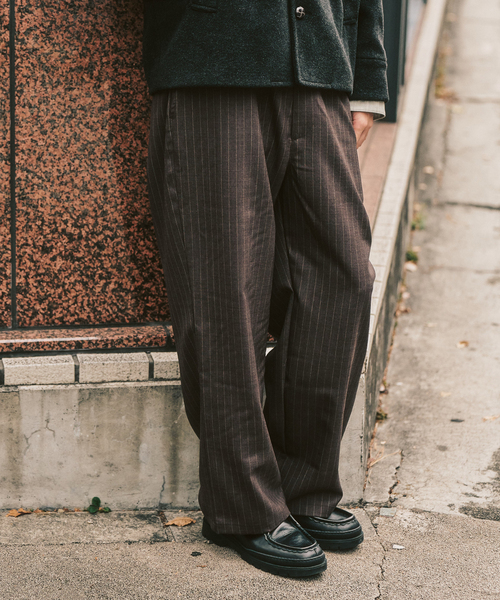 417 EDIFICE(フォーワンセブンエディフィス)の「【LE JAPON ATELIER】サックパンツ(スラックス・メンズ・ブラウン/ブラック/チョコ・SMALL/MEDIUM/LARGE)」の2枚目の写真