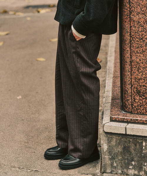 417 EDIFICE(フォーワンセブンエディフィス)の「【LE JAPON ATELIER】サックパンツ(スラックス・メンズ・ブラウン/ブラック/チョコ・SMALL/MEDIUM/LARGE)」の16枚目の写真