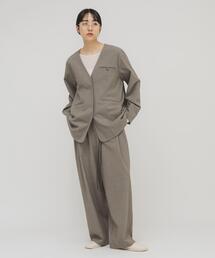 KBF | ノーカラーデザインジャケット(ノーカラージャケット)