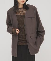 ノーカラージャケット（ブラウン/茶色系）ファッション通販 - ZOZOTOWN