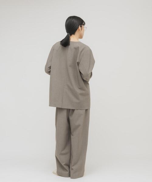 KBF（ケイビーエフ）の「ノーカラーデザインジャケット（ノーカラージャケット・レディース・グレー系その他/ブラウン系その他・ONE）」の10枚目の写真