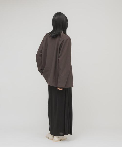 KBF（ケイビーエフ）の「ノーカラーデザインジャケット（ノーカラージャケット・レディース・グレー系その他/ブラウン系その他・ONE）」の5枚目の写真