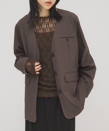 ノーカラージャケット（ブラウン/茶色系）ファッション通販 - ZOZOTOWN