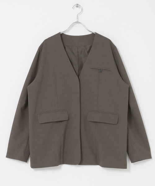 KBF（ケイビーエフ）の「ノーカラーデザインジャケット（ノーカラー